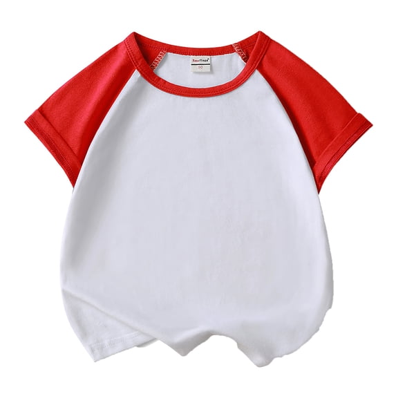WUXIAN Child Little Girls Boys Tshirt Raglan Shirt Baseball Tee T-Shirt Tee Tshirts Short Solid Color Shirts Comfort Baby Streetwear