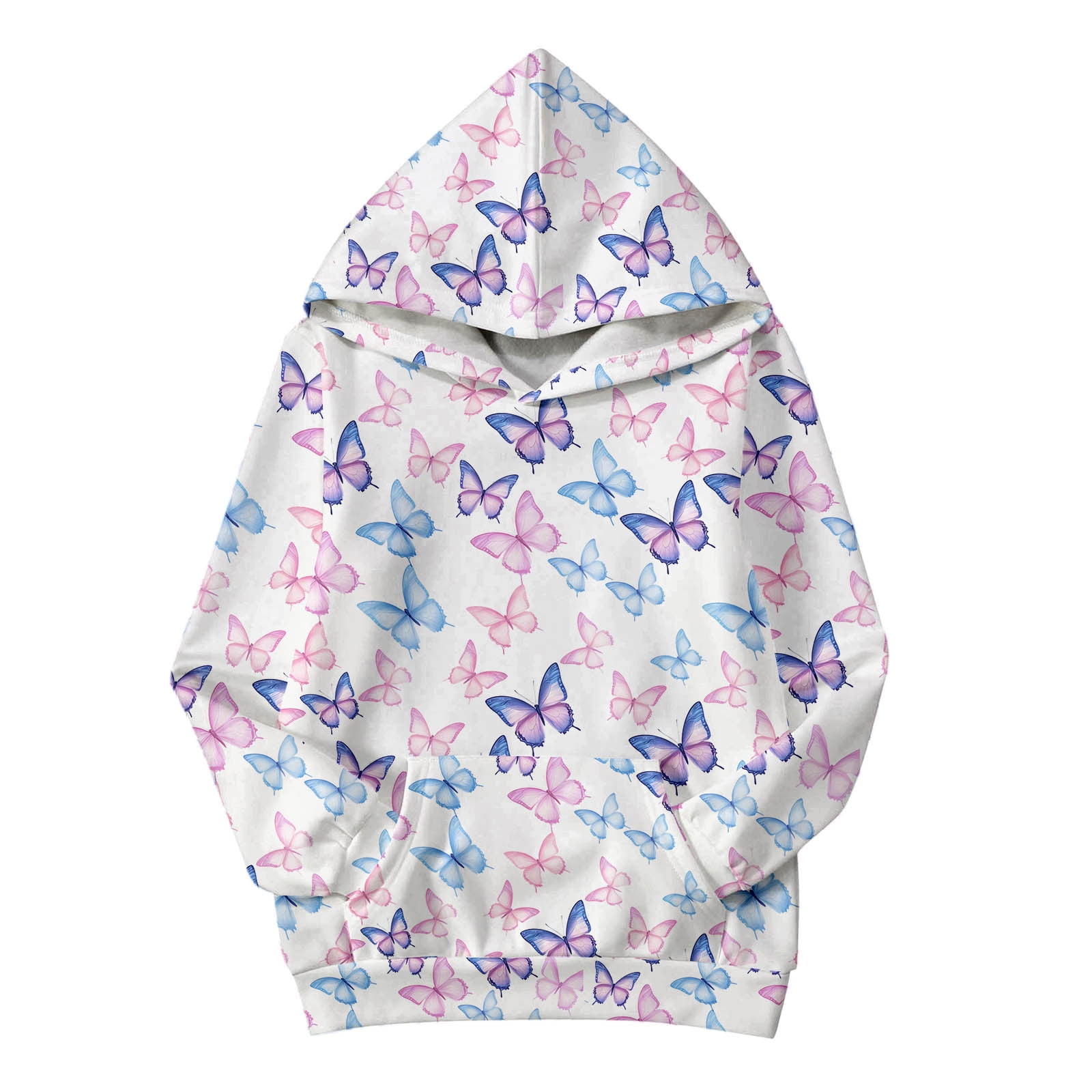 Kids Girls' Sweater Long Sleeve White Pink Butterfly Daily Outdoor main image 1