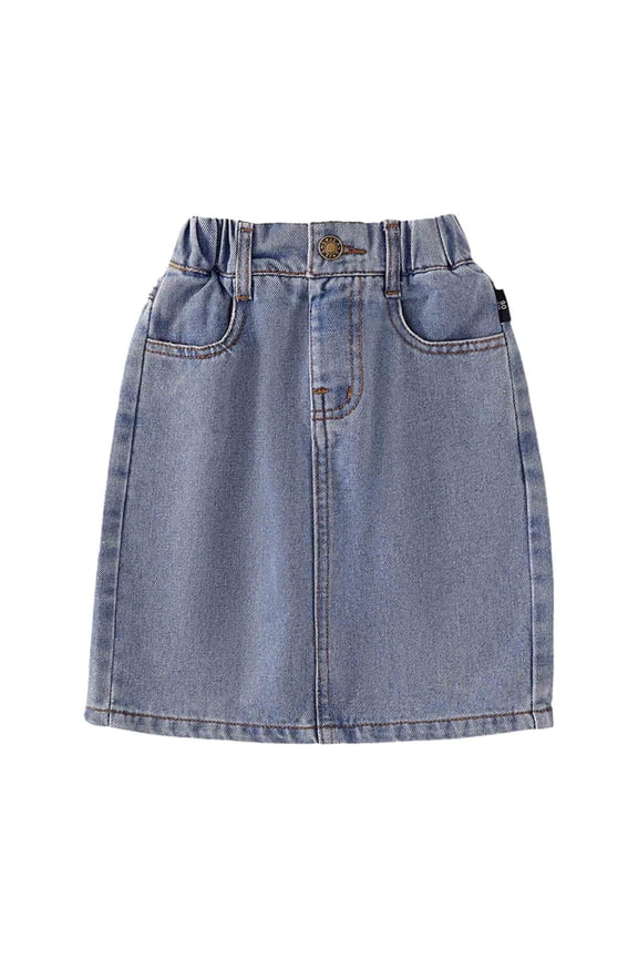 Child Little Girls Denim Skirts Place Baby Girls Denim Skirt Ripped Distressed Ra Trim Denim Skirt Baby Leisure Streetwear