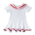 thumbnail image 1 of WUXIAN Child Little Girls Nautical Sailor Dress Summer Cute Pleated Skirt Playwear Dresses Classic Dailywear, 1 of 3