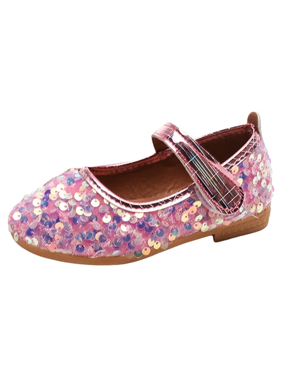 Child Little Girls Sandals Shoes Floral Sequin Decoration Fashion Cute Flat Bottom Non- Comfortable Lightweight Hook Loop Princess Shoes Breathable Footwear