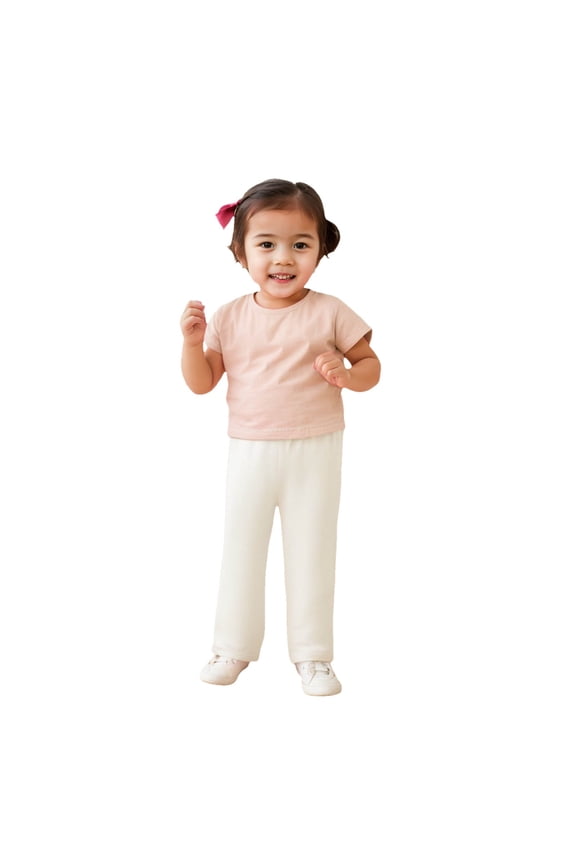 Child Little Girls Spring Autumn Solid Color Woolen Warm Pants Leggings Trousers Versatile Streetwear