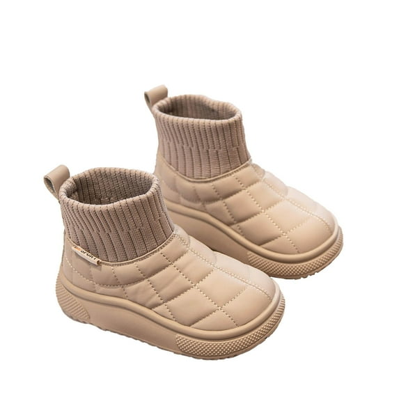 WUXIAN Child Winter Solid Color Snow Boots Shoes For Boys Girls Non- Warm Boots Shoes With Wool Thickening Classic Footwear