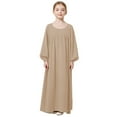 thumbnail image 1 of WUXIAN Children Big Girls Adorable Abaya Dresses Long Sleeve Slim Fit Casual Prayer Robe Dress Cute Dailywear, 1 of 3