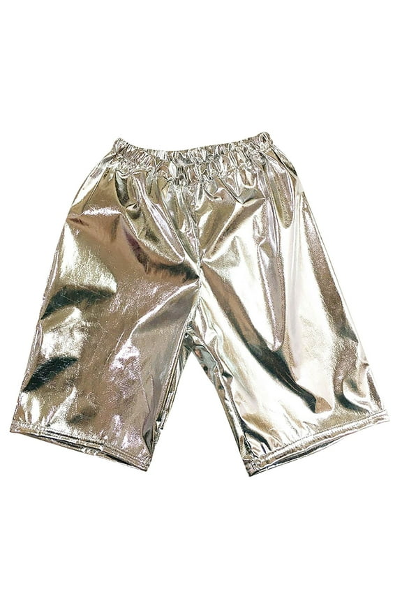 Children Big Girls Metallic Shorts Dance Outfits Shiny Hot Pants Athletic Shorts For Big Girls Trendy Streetwear