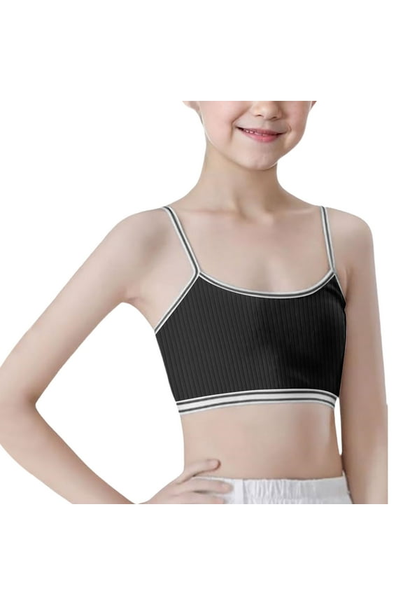 Children Crop Tops Bra Big Girls Seamless Sports Bra Training Teen Bra Camisole Style Lightweight Kids Breathable Streetwear