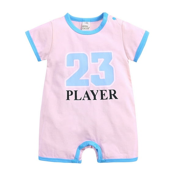 WUXIAN Children Baby Basketball Themed Outfits Rompers Short Sleeve Sports Clothes Football Shirts Cozy Streetwear