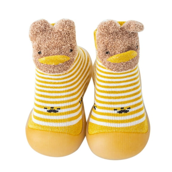 WUXIAN Children Infant Baby Cartoon Animals Non-Slip First Walkers Elastic Socks Shoes Relaxed Fit Footwear