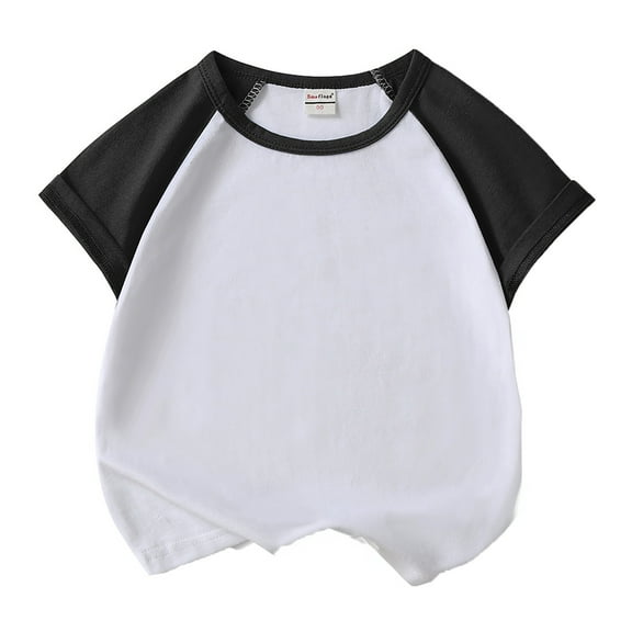 WUXIAN Children Girls Boys Tshirt Raglan Shirt Baseball Tee T-Shirt Tee Tshirts Short Solid Color Shirts Versatile Streetwear