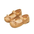 thumbnail image 1 of WUXIAN Children Small Leather Shoes Bow Tie Solid Color Flat Shoes Little Girl Shoes Soft Soled Dance Shoes (Size Little Kid Big Kid) Trendy Footwear, 1 of 9