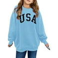 thumbnail image 1 of WUXIAN Children USA Printed Crew Neck Long Sleeved Girls Sweatshirt Pullover Trendy Streetwear, 1 of 3