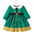 thumbnail image 1 of WUXIAN Christmas Child Clothing 2024 Autumn New Fashion Girls Long Sleeve Doll Collar Embroidery Dress Toddler Cute Dailywear, 1 of 8