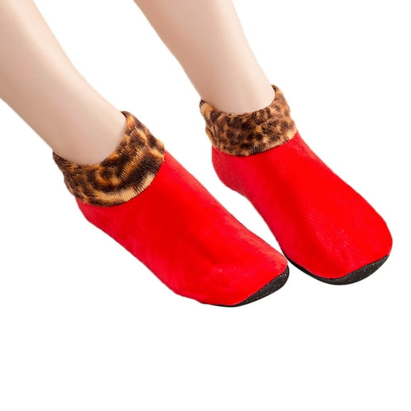 WUXIAN Girls Infant Socks Grips Socks Toddlers Kids Infants Anti Slip Non Skid Solid Color Ankle Crew Socks With Grippers,Red,2-4 Years