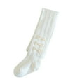 thumbnail image 1 of WUXIAN Girls Infant Socks Knee Hight Stocking Cotton Socks Solid Color Bows Thin Tights Spring Summer Socks,White2,3, 1 of 5
