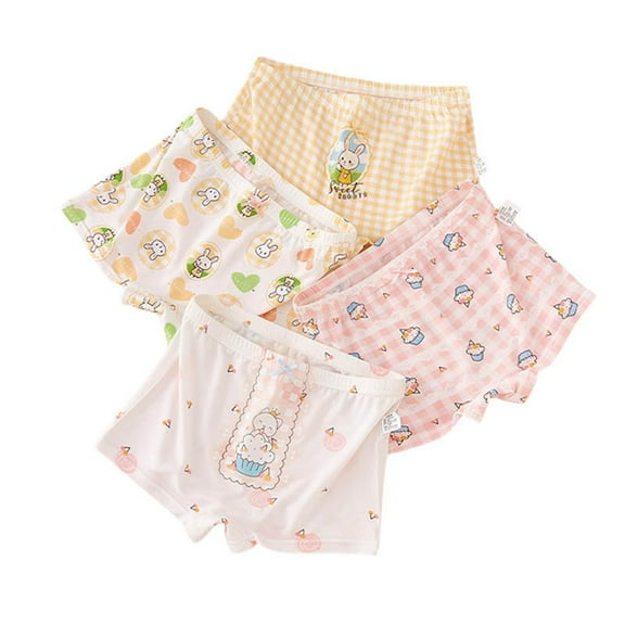WUXIAN Girls Underwear Baby Cute Casual Cartoon Comfortable Shorts Pants Cotton Trunks 4PCS No Smell Toddler Fashion Underpants
