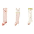 thumbnail image 1 of WUXIAN Infant Cute Socks 3 Pairs Fun Cool Patterned Athletic Crew Socks Novelty Casual Dress Sock Knee-High Socks,Light Pink,2-3 Years, 1 of 5