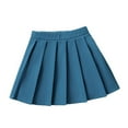 thumbnail image 1 of WUXIAN Kids Girls Dresses Pleated Skirt Baby Girls Uniform Skirt Built In Shorts Tennis Casual Skorts For Little Kid Clothes,Navy,12-13 Years, 1 of 9