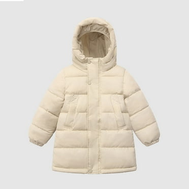 WUXIAN Kids Outwear Fall Winter Kids Long Hooded Coat S Winter Warm Quilted Jacket Padded Outerwear Coats Child Soft Jacket
