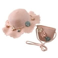 thumbnail image 1 of WUXIAN Kids Sun Hats Girls Straw Hat Purse Bag Set Wide Brim Flower Lovely Summer Beach Sun Hat Princess Shoulder Crossbody Bag Sun Caps,Pink,One Size, 1 of 2