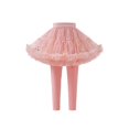 thumbnail image 1 of WUXIAN Little Girls Footless Leggings With Tutu Ruffle Skirt Stretchy Pantskirt Toddler Kids Child Comfort Dailywear, 1 of 3