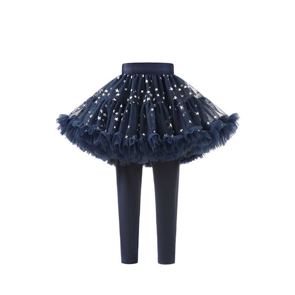 WUXIAN Little Girls Footless Leggings With Tutu Ruffle Skirt Stretchy Pantskirt Toddler Kids Child Trendy Dailywear