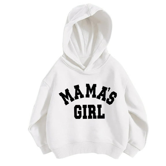 WUXIAN Little Girls Sweatshirt Sports Shirt Casual Letter Print Hoodie Pullover Hooded Sweatshirt Tracksuit With No Pocket Toddler Lovely Outfits