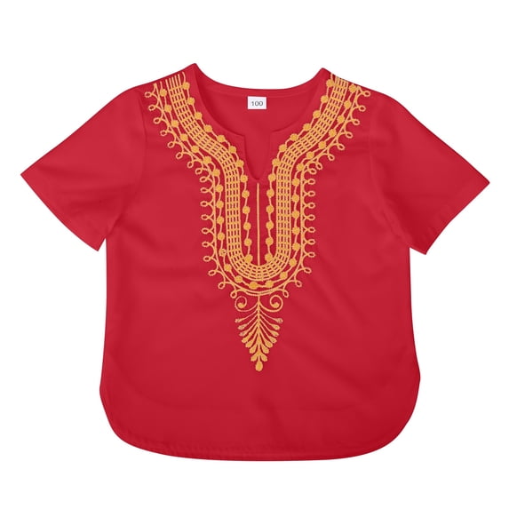 WUXIAN Toddler African Classic Children Dashiki Casual Loose Shirt Outfits Boys Girls Comfort Baby Streetwear
