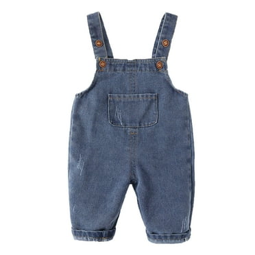 WUXIAN Toddler Baby Denim Overalls Spring Fall Baby 0 3 Years Old Fashion Pants Boy Cute Pants Suspender Trousers Trousers Children Simple Dailywear