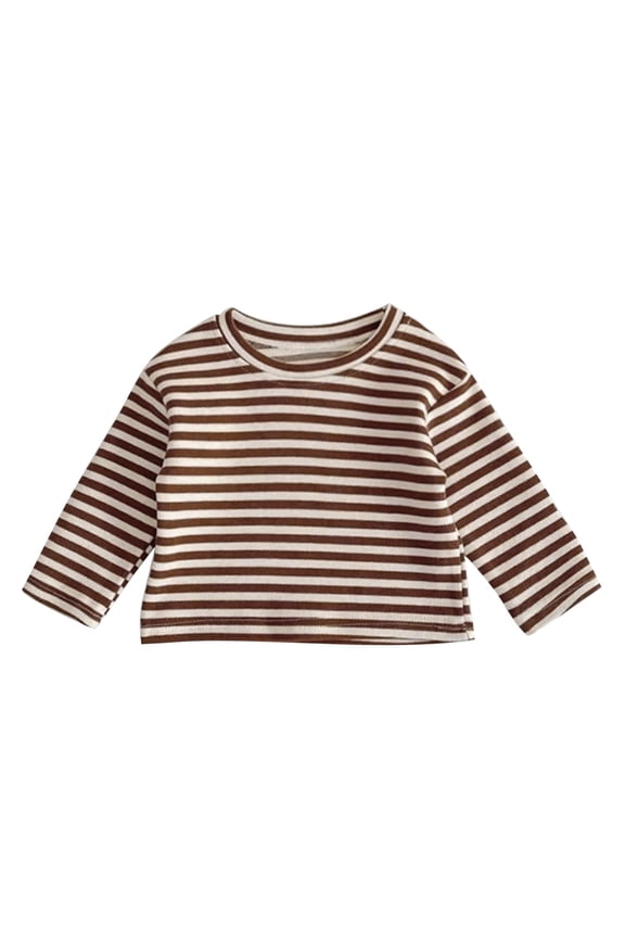 Toddler Baby Girls Boys Spring Autumn Striped Long Sleeve Tshirt Undershirt Tops Clothes Children Breathable Dailywear