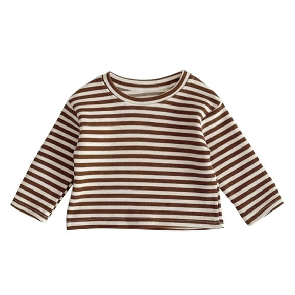 WUXIAN Toddler Baby Girls Boys Spring Autumn Striped Long Sleeve Tshirt Undershirt Tops Clothes Children Relaxed Fit Dailywear