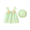 thumbnail image 1 of WUXIAN Toddler Baby Girls Clothes Summer Floral Ruched Sleeveless Dresses Girls Dress Relaxed Fit Dailywear, 1 of 4