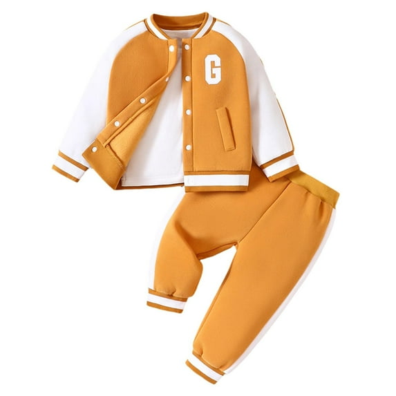 WUXIAN Toddler Boys Long Sleeve Letter Prints Tops And Pants Child 2PCS Sets Outfits Clothes Relaxed Fit Streetwear