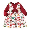 thumbnail image 1 of WUXIAN Toddler Girls Long Sleeve Christmas Cartoon Printed Princess Dress Dance Party Dresses Sundress Baby Children Soft Dailywear, 1 of 8