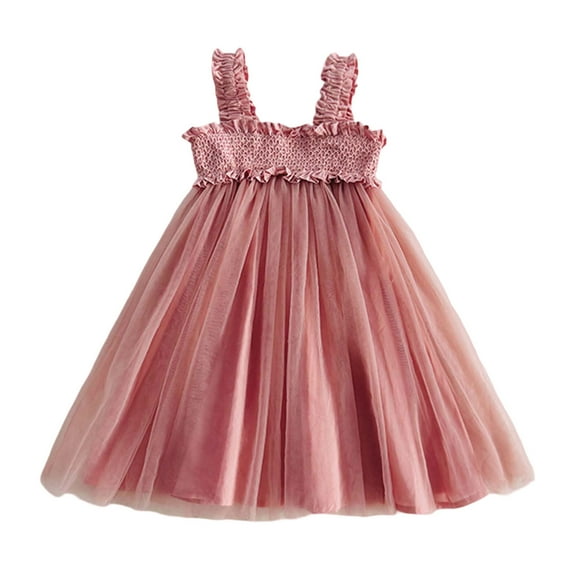 WUXIAN Toddler Girls Sleeveless Mesh Lace Holiday Summer Dress Dance Party Dresses Sundress Baby Leisure Dailywear