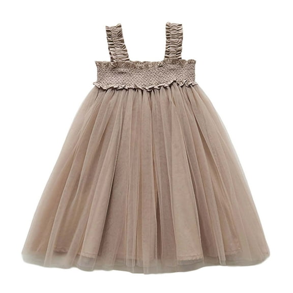 WUXIAN Toddler Girls Sleeveless Mesh Lace Holiday Summer Dress Dance Party Dresses Sundress Cozy Dailywear
