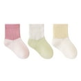 thumbnail image 1 of WUXIAN Toddler Girls Socks Ankle Socks 3 Pairs Baby Cotton Color Block Socks Kids Comfortable Casual Socks,Pink,3-5 Years, 1 of 2