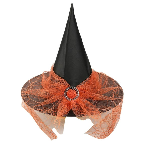 WUXIAN Toddler Girls Sun Hats Star Kids Witch Hat Girls Lace Witch's hat For Kids Youth Teens Decorations Sun Caps,Orange,One Size