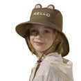 thumbnail image 1 of WUXIAN Toddler Girls Sun Hats Upf 50+ Protection Hat Wide Brim Beach Hats With Adjustable Chin Strap Bucket Hats,Coffee,One Size, 1 of 5