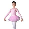 thumbnail image 1 of WUXIAN Toddler Kid Girls Ballet Dance Dress Lace Long Sleeve Leotards With Removable Tutu Skirt Ballerina Outfits Dancewear Cute Streetwear, 1 of 2