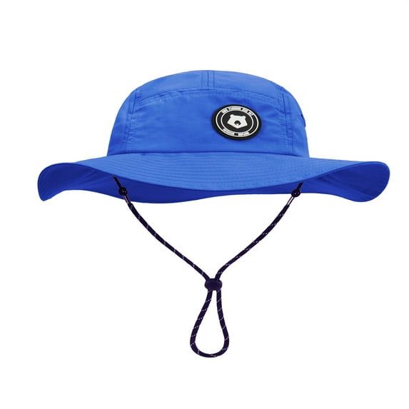 WUXIAN Toddler Kids Sun Hats Toddler Swim Beach Pool Hat Kids Upf 50+ Wide Brim Chin Strap Adjustable Summer Sun Caps,Blue,5-6 Years