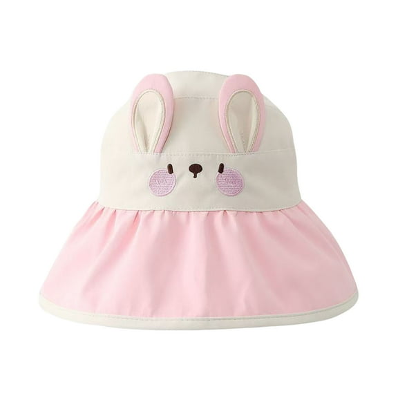 WUXIAN Toddler Kids Sun Hats Upf50  Sun Protection Bucket Hat Toddler Summer Beach Play Hats Breathable Cartoon Cute Fishing Hat,Pink,One Size