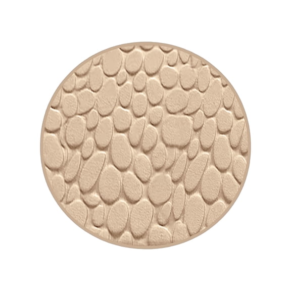 WUXICHEN Cobblestone Bath Mat, 32x32 inch Round Memory Foam Rug, Non-Slip Absorbent Carpet for Bathroom, Machine Washable Floor Mat, Khaki