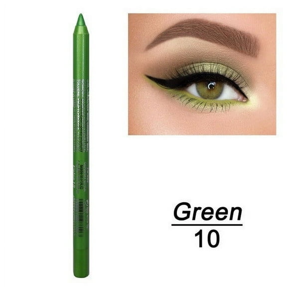 WUXICHEN Multicolor Eyeshadow Eyeliner 2 In 1 Metallic Shiny Smoky Eyes Glitter Green