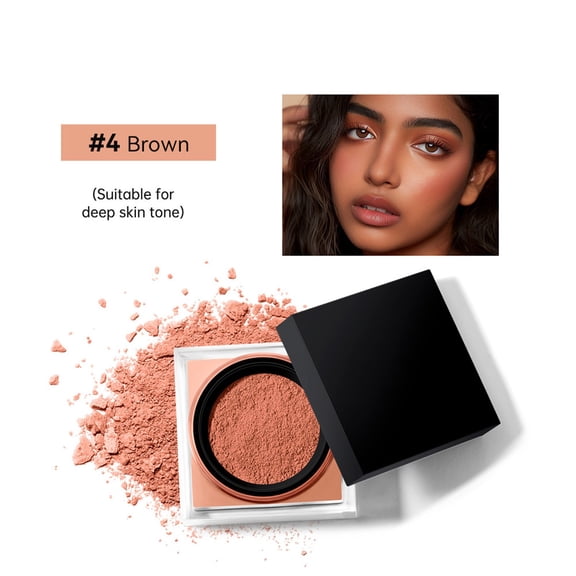 WUXICHEN Setting Powder, Oil Control Loose Face Powder, Soft Focus Setting Powder, Silky Setting Powder For Creating Soft Glow Without Shine, Smooths Pores & Lines, Light (#4, Brown)