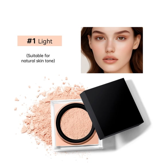WUXICHEN Setting Powder, Oil Control Loose Face Powder, Soft Focus Setting Powder, Silky Setting Powder For Creating Soft Glow Without Shine, Smooths Pores & Lines, Light (#1, Light)