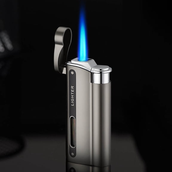 WUXICHEN Torch Lighter, Windproof Refillable Butane Jet Lighter, Adjustable Flame for BBQ Kitchen Fireplace, Black
