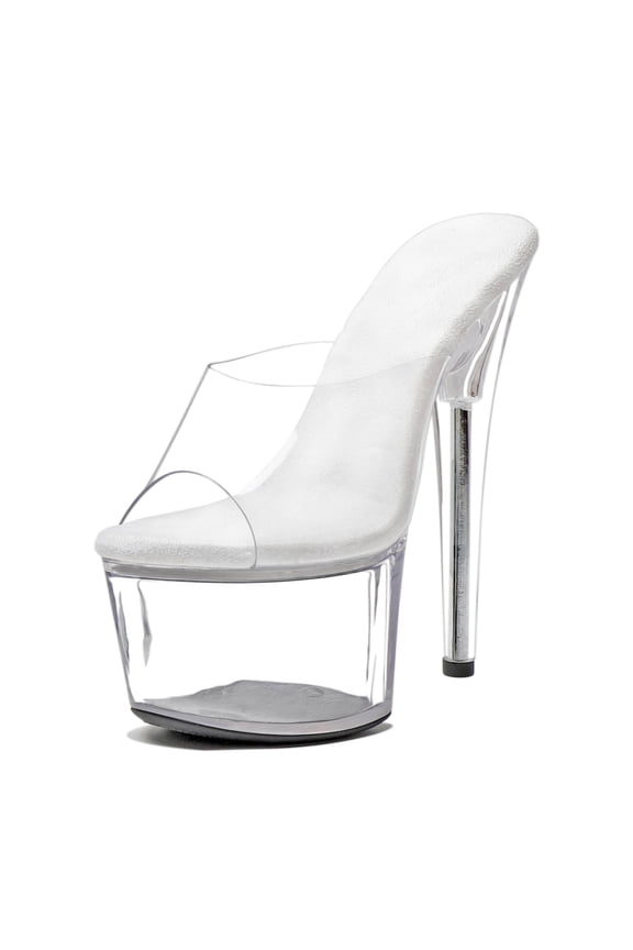 Women's 7-Inch Clear Platform Heels Pole Dancer Shoes, Stiletto Sexy Pole Dancing Exotic High Heel Shoes for Party & Club, Clear 12