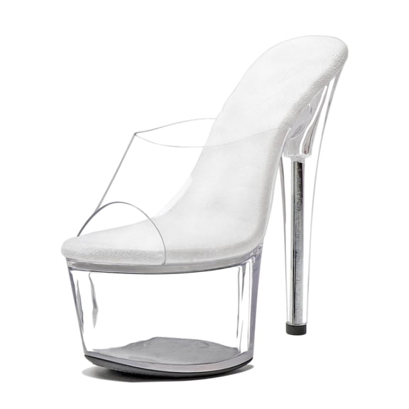 WUXIN H&P Women's 7-Inch Clear Platform Heels Pole Dancer Shoes, Stiletto Sexy Pole Dancing Exotic High Heel Shoes for Party & Club, Clear 7
