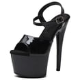 thumbnail image 1 of WUXIN H&P Women's 7-Inch Platform Heels, Stiletto Ankle-Strap Sexy Pole Dancing Exotic High Heel Shoes for Party & Club, Black 8, 1 of 6