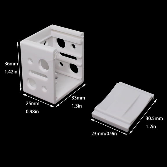WUYIBA-6PCS 1 Inch Mini Blinds Plastic Holders White Box Contour Mounting Bracket Blinds Headrail Bracket for Blind Frame Top and Back Mounting